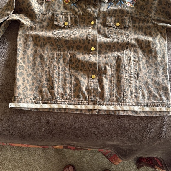 karyn seo Leopard Print Canvas Jacket w/Embroidery - XL - Picture 12 of 12